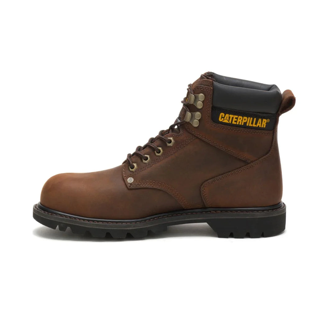 Men Caterpillar Work Brown Steel Toe Shift Boot Second Dark