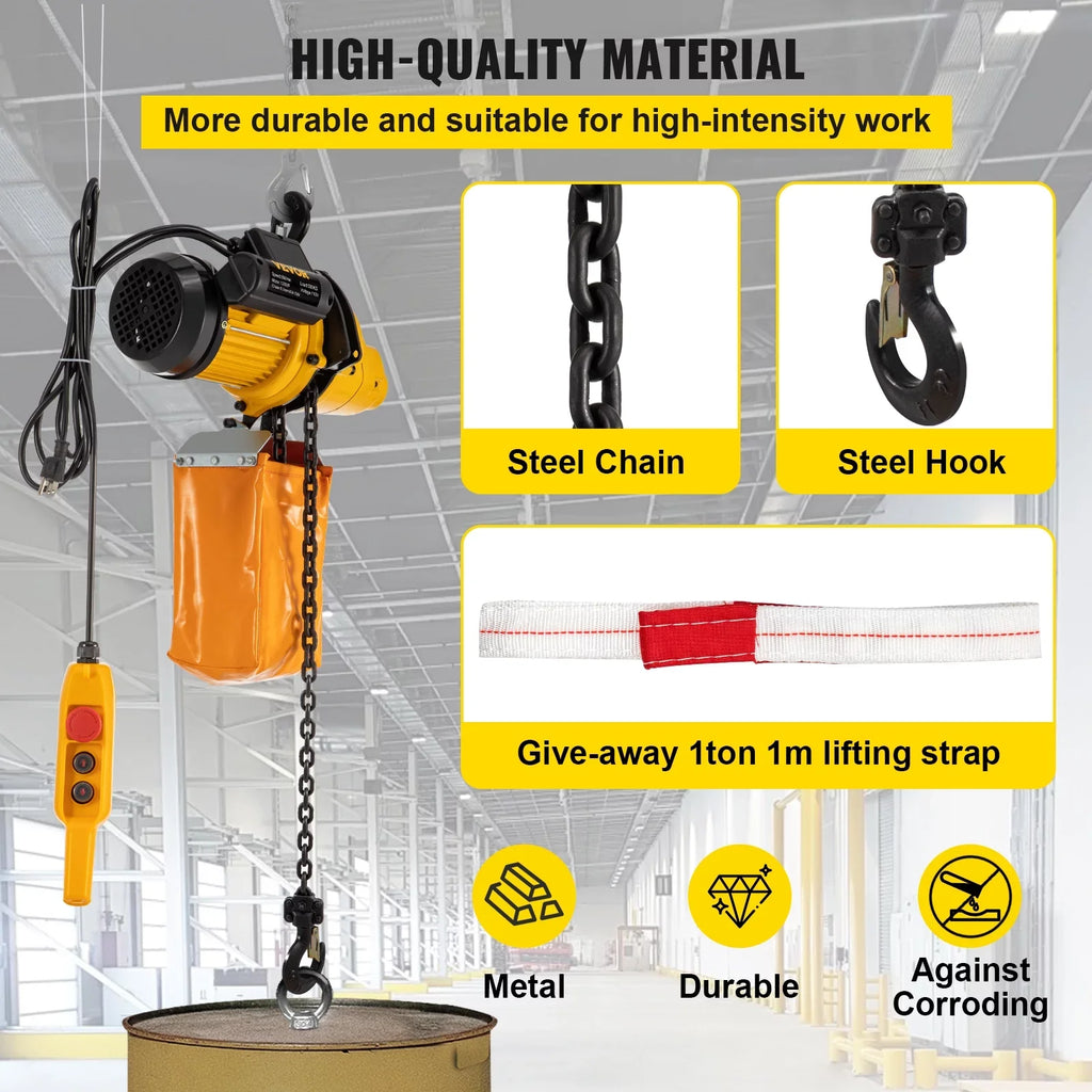 lbs Pulley Remote Ceiling Electric Used Winch Control, Overhead 10ft Height, of Hoist, Lift Crane 14.8ft w/ In Winch Factories, Garage VEVOR 1100 Warehouses, Wired Electric 110V Construction Lift