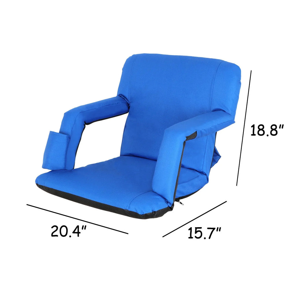 Padded Cushion Seat Bleacher, Chair HomGarden Folding Blue Portable Stadium
