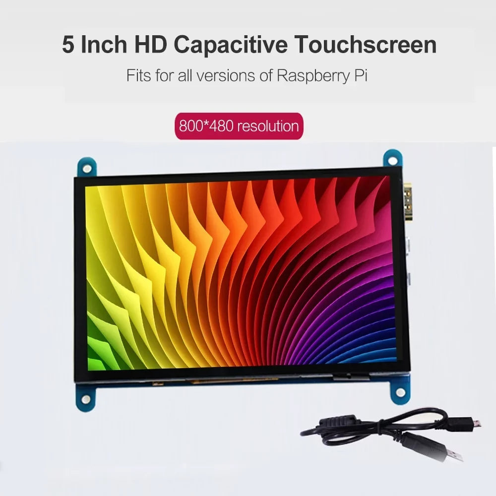 Touchscreen Portable Interface Display USB Resolution Capacitive Andoer Compatible 5 800*480 Tool Inch Raspberry Small with Pi with