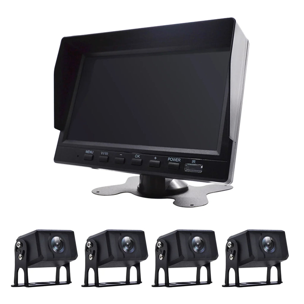 RV DVR Driving View Camera Recorder Bus+4 7" for Rear Truck Video Backup Monitor