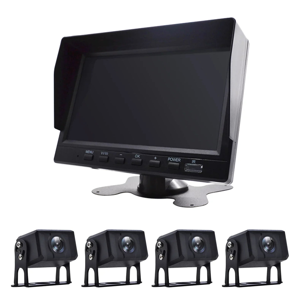 RV DVR Driving View Camera Recorder Bus+4 7" for Rear Truck Video Backup Monitor