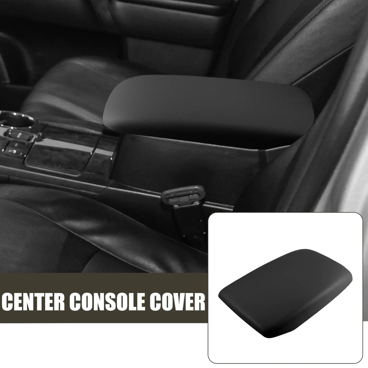 for Console Box Cover Seat Highlander Black Protector Center Armrest Leather Faux 2009-2014 Car