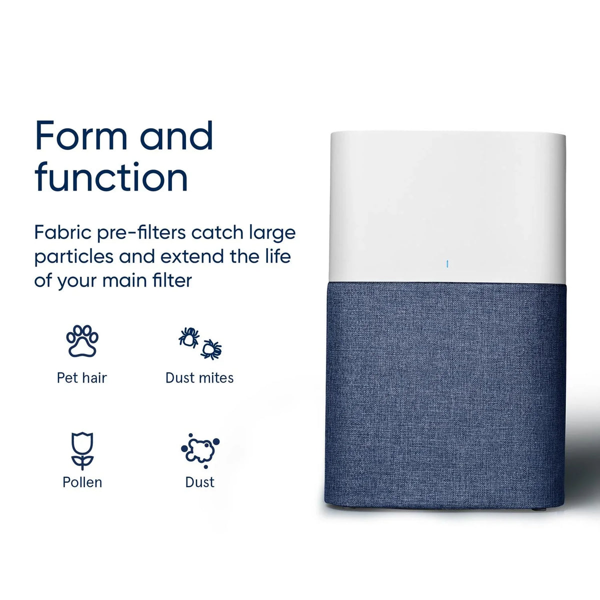 Pet Blue 211+ Night Pollen, Navy Pre-filter Dust, Fabric Pre-filter, Pure Blueair Washable Traps Waves Hair Blue & Auto