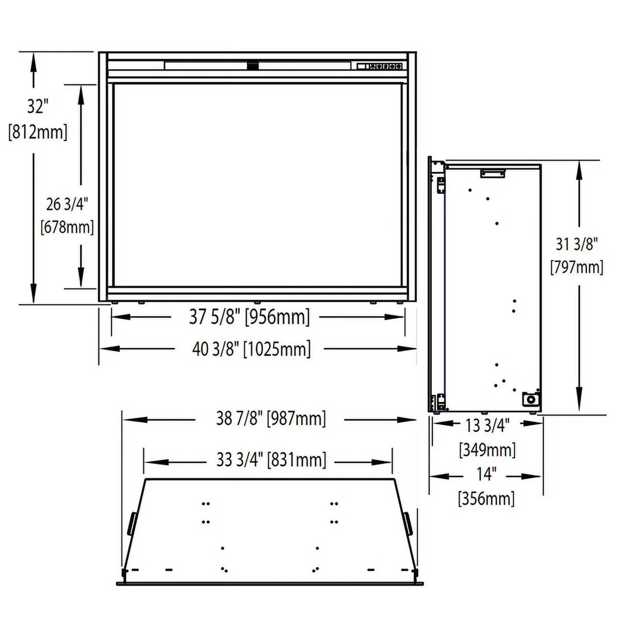Electric in. Firebox 40 Built-in Napoleon Insert