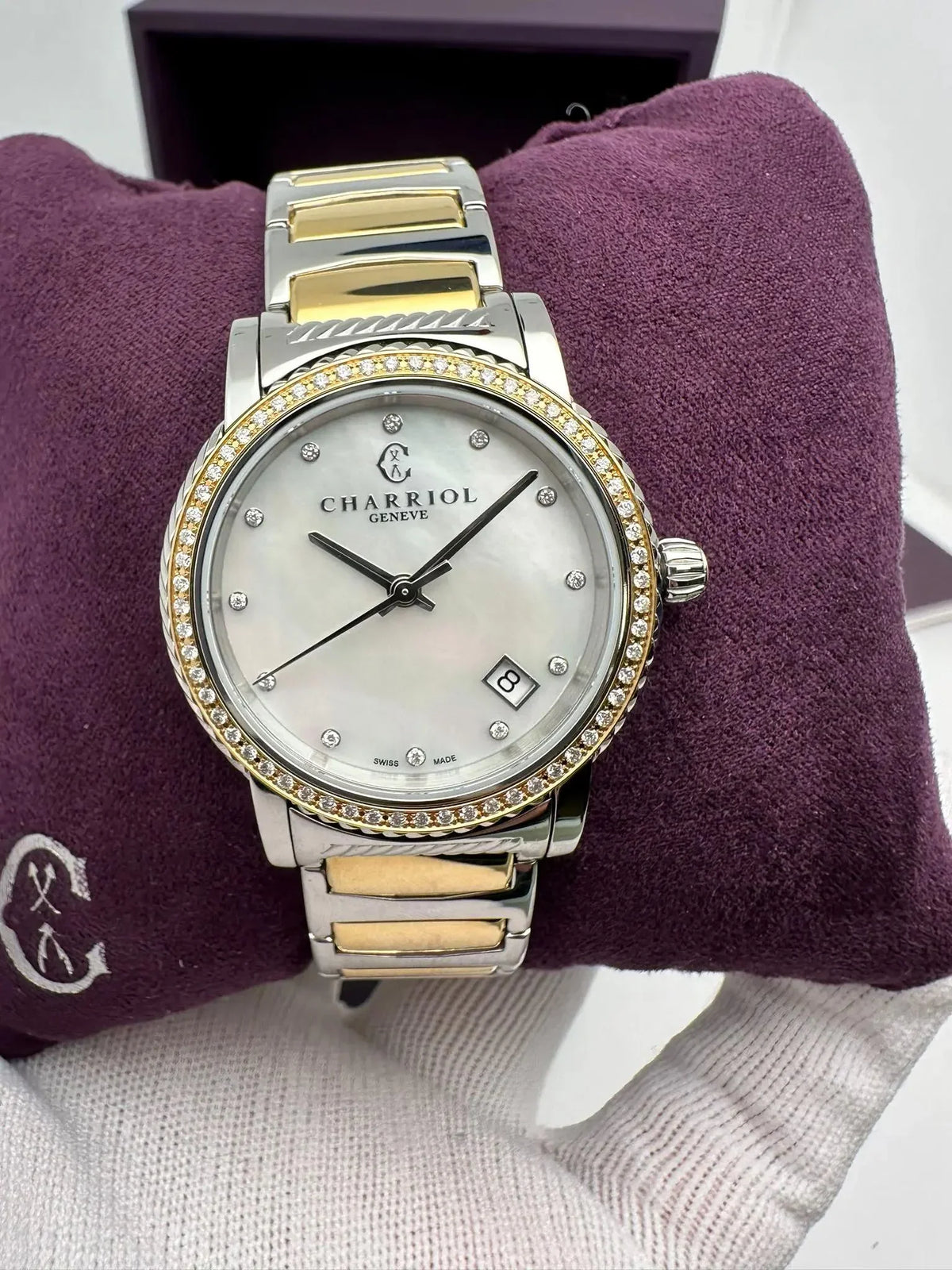 Charriol defects P33SY2D.921.001 Ladies New Parisii 0.40cttw Quartz with Watch