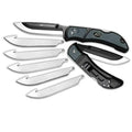 3.5" 420J2 RLY50C Stainless EDC Black, Edge Inserts Drop Tanto Point Polymer Razor-Lite Gray exterior Steel