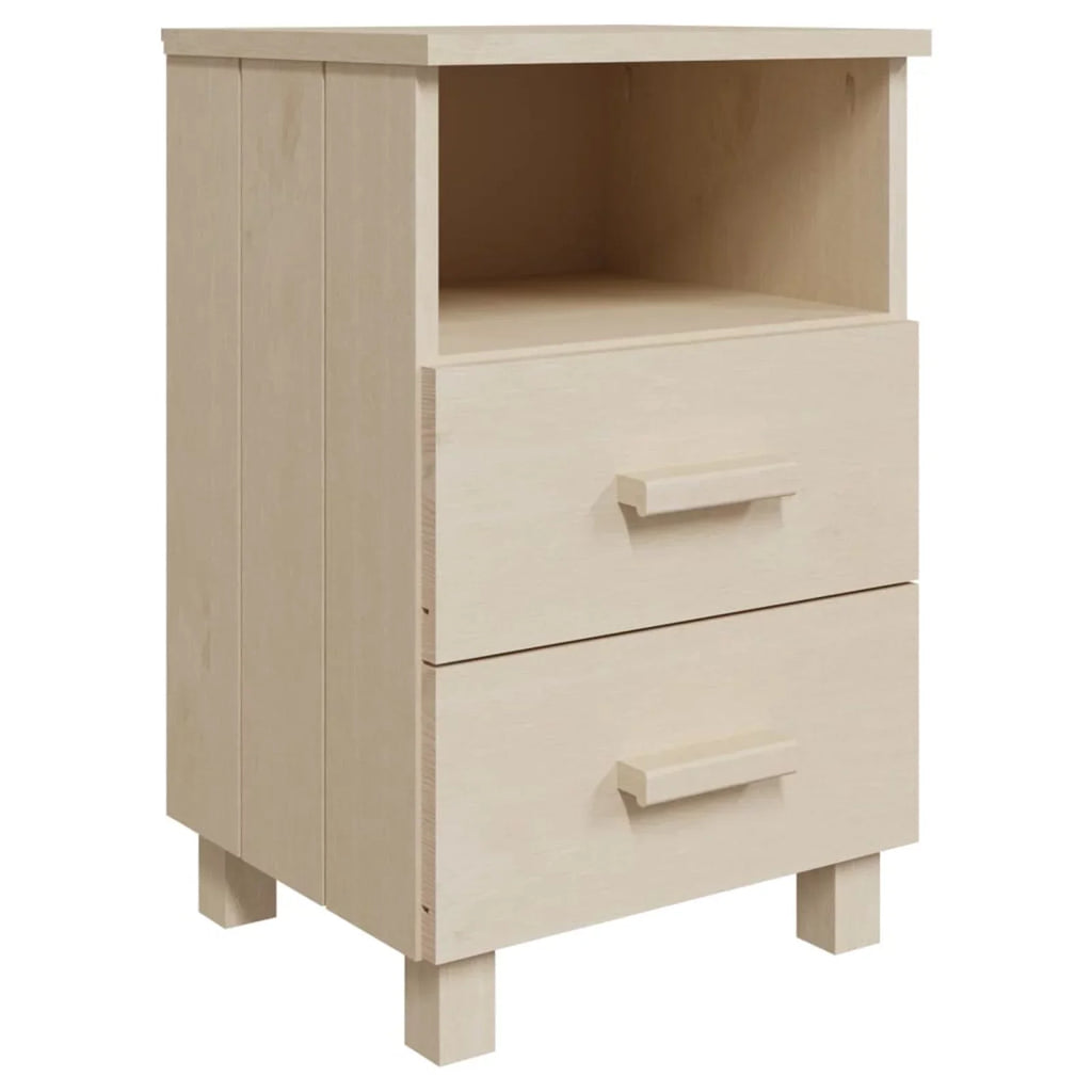 15.7"x13.8"x24.4" Htovila Cabinet Solid Pine Wood HAMAR Bedside Honey Brown