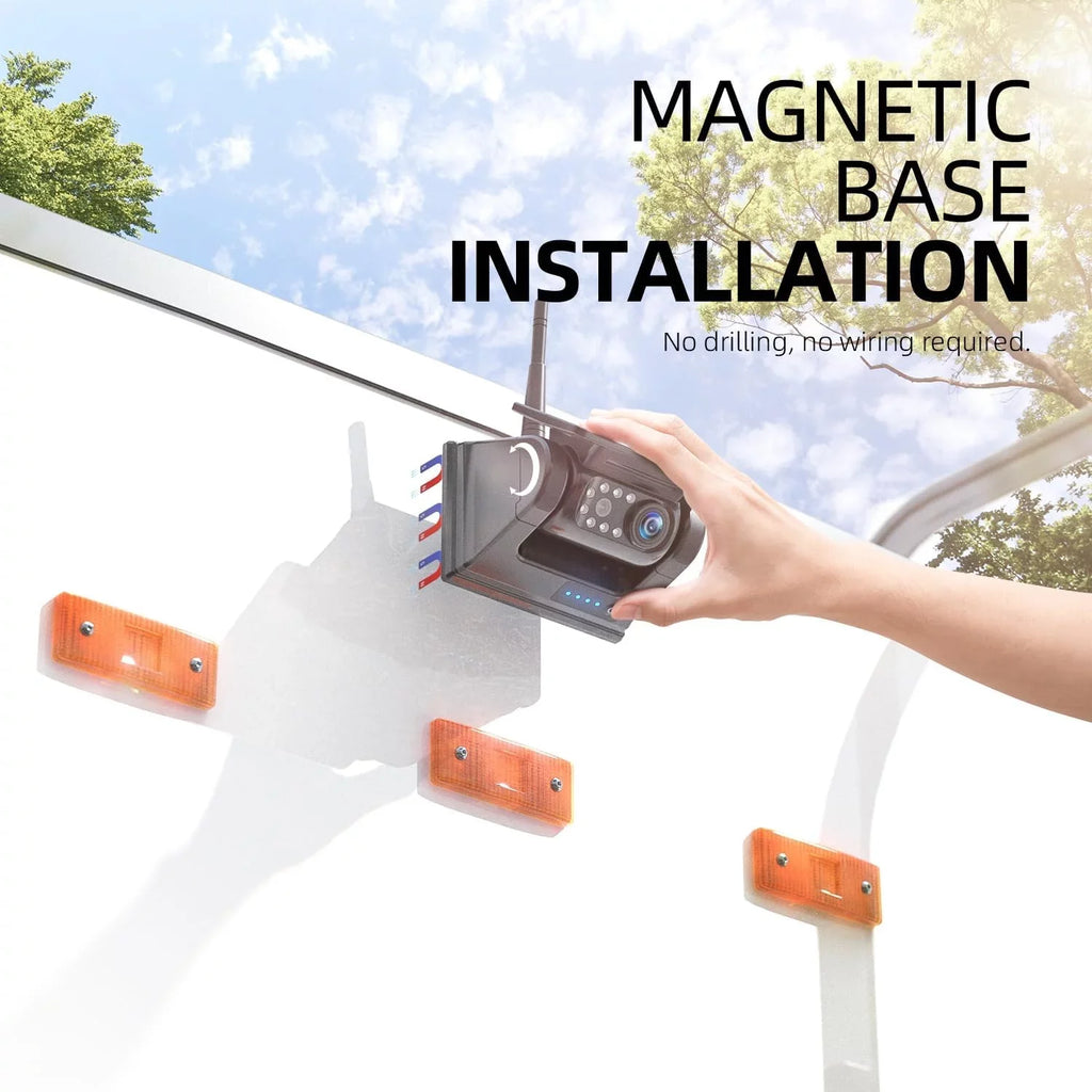 Installation No Min Backup DIY Camera 5'' 1 1080P Magnetic Waterproof X5 Wireless Drilling eRapta Solar Monitor HD