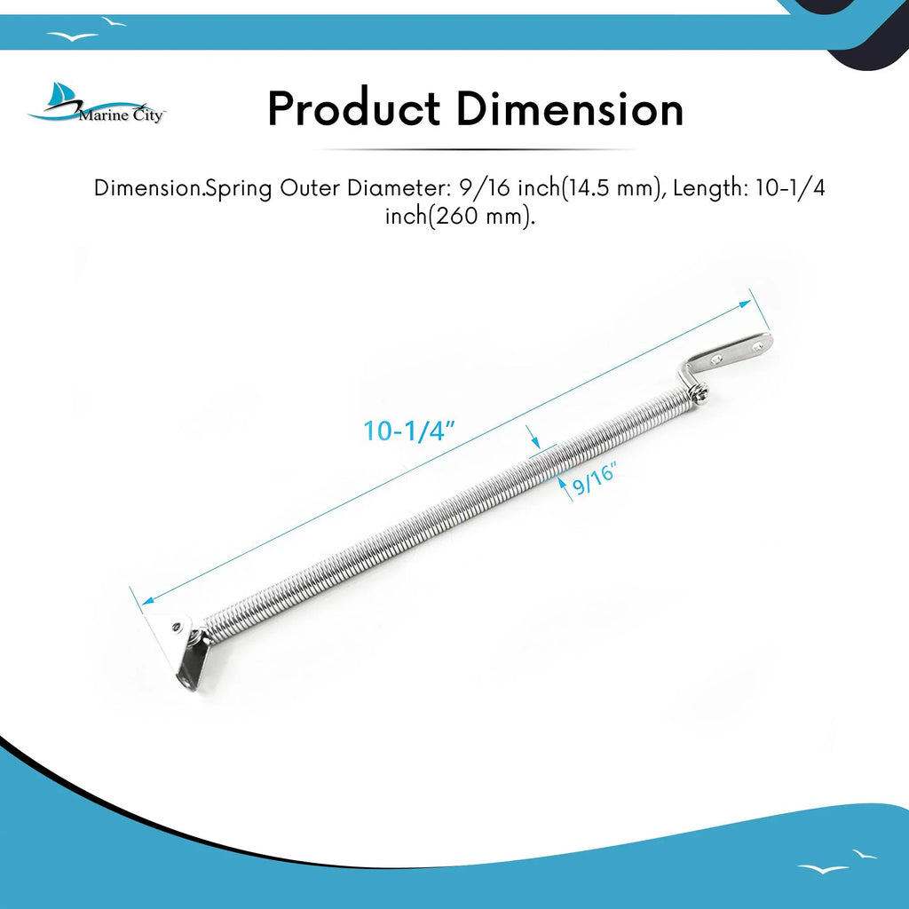 Hatch inches 10-1/4 10-1/4 U-Bolt Length: and with Adjuster inches or City Spring 8-1/4 Marine Stainless-Steel L-Shape Plate inches