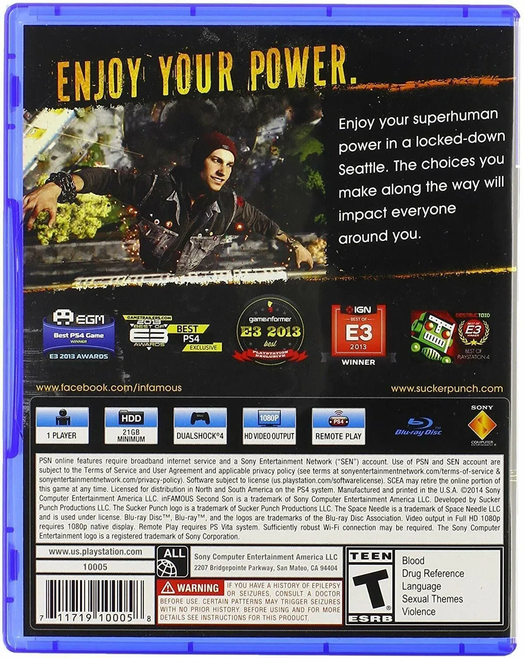 Free inFAMOUS: 4 - Playstation PS4 Classic] NEW Region Second Son [NTSC
