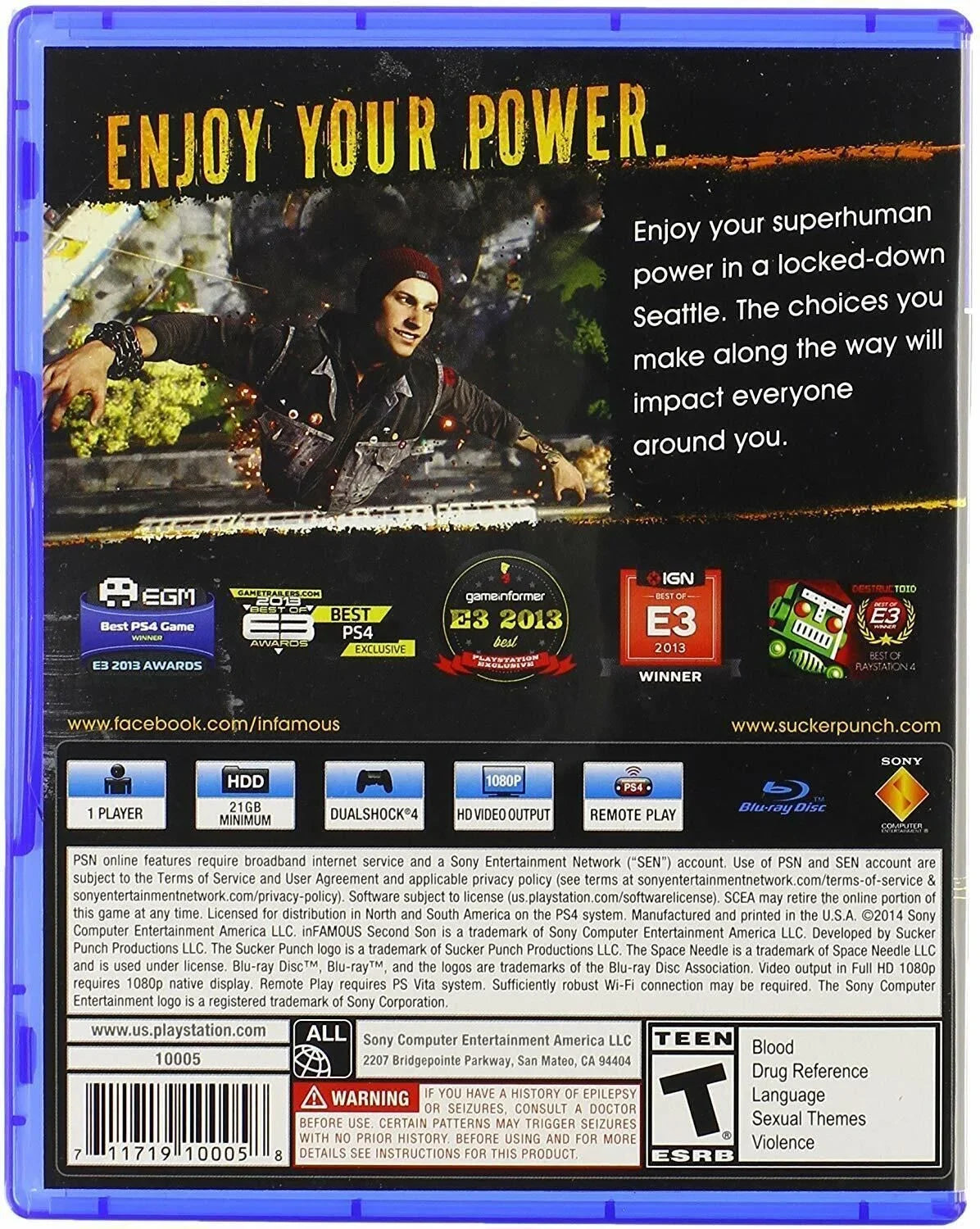 Free inFAMOUS: 4 - Playstation PS4 Classic] NEW Region Second Son [NTSC