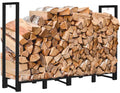 Stacker Wood Log for Stand, Adjustable Storage, exterior 8Ft Fire Fireplace Koutemie Rack Black Firewood Holder