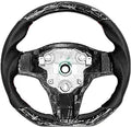 '- Non-Slip Tesla Protection 2020 Stitches 2019 2021 - - Fiber - Hand-Saber Forged 2018 Steering 2022 Compatible Cobra-tek Carbon with 2017 3 - Red and - - Wheel -