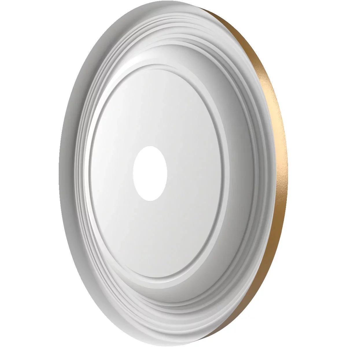 Canopies 1 to 1/2"P Thermoformed x 13 up Millwork 3 x Rush (Fits Medallion 1/2"ID Gold Ekena PVC 1/2"), 22"OD Ceiling Traditional Metallic