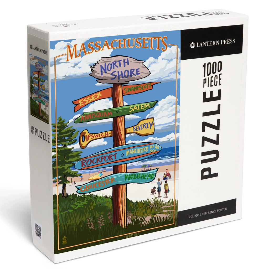 1000 Massachusetts, Puzzle, Destinations Press Jigsaw Piece Lantern North Shore, Sign