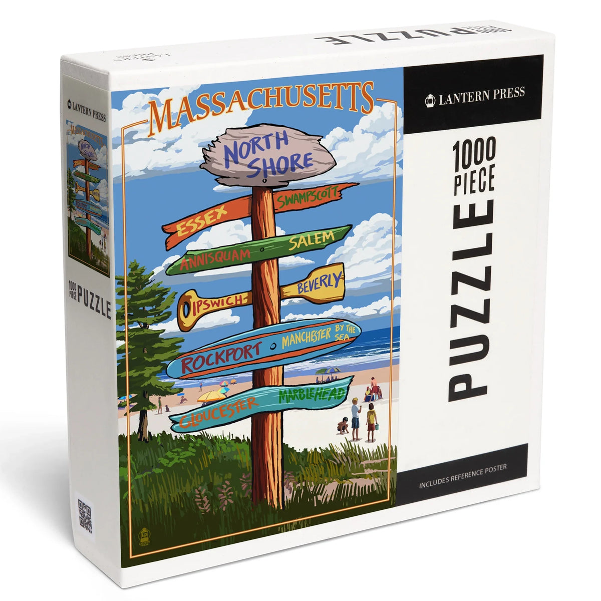 1000 Massachusetts, Puzzle, Destinations Press Jigsaw Piece Lantern North Shore, Sign