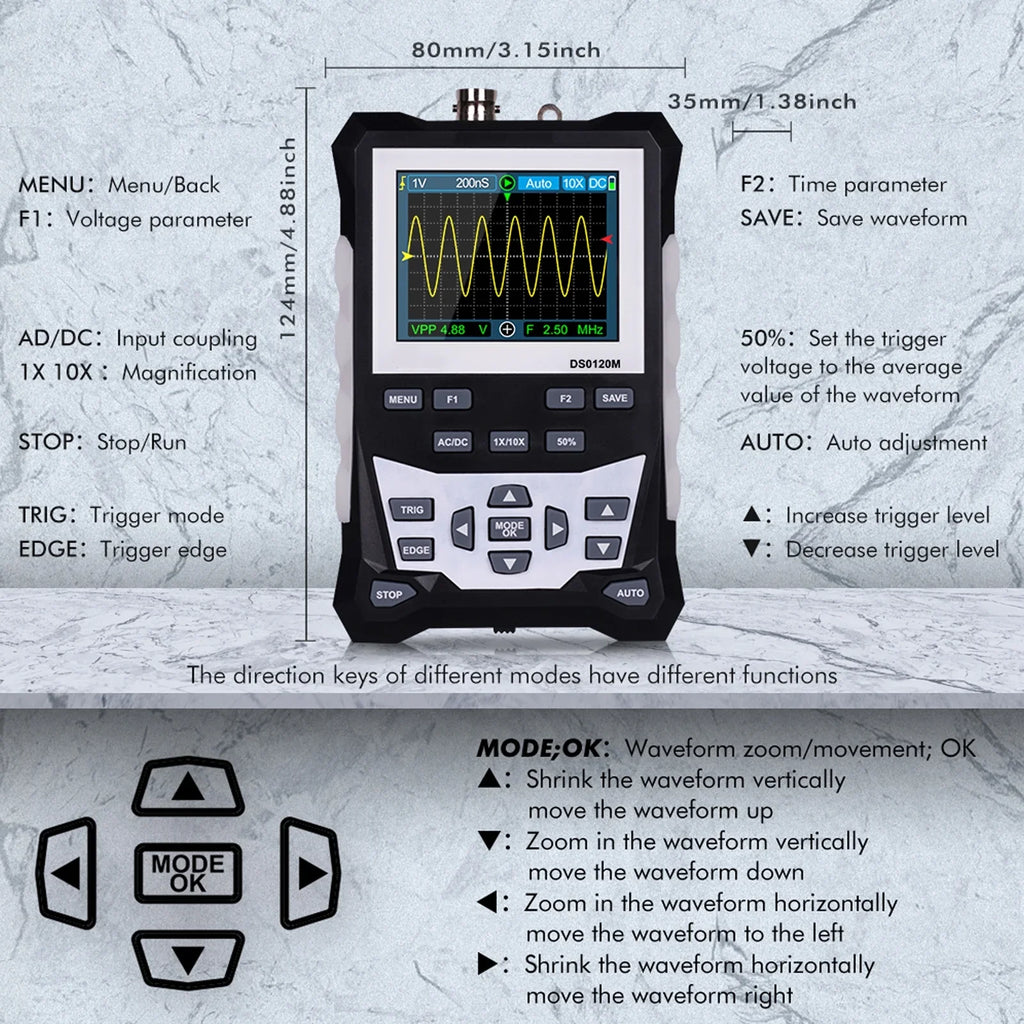 Definition Resolution 2.4 Professional Color Screen Tft Tft Professional Tft Inch KKmoon 4 Pouces 120mhz 500msa/s Ds0120m Color Tool 320x240 320x240 320x240 Screen 4 2 120mhz Oscilloscope,Ds0120m