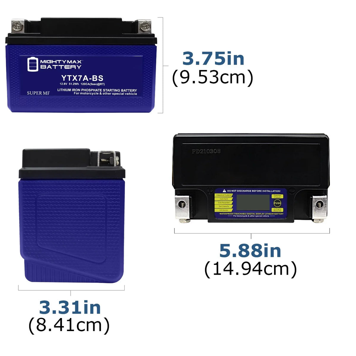 2014 Scooter Compatible with Tweet Peugeot Pack YTX7A-BS Replacement 50 6 - Lithium Evo Battery