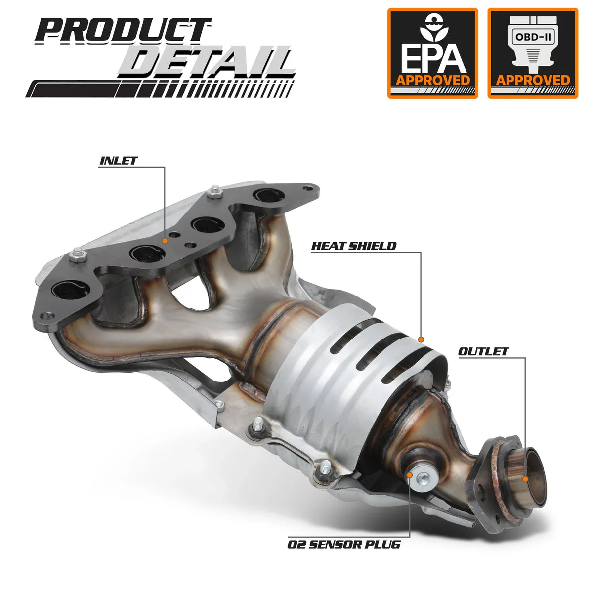 1.7L Fits with LX 2001-2005 Manifold CX Exhaust For with Converter M-AUTO Honda Catalytic Models HX Shield Engine VX Civic, DX Heat