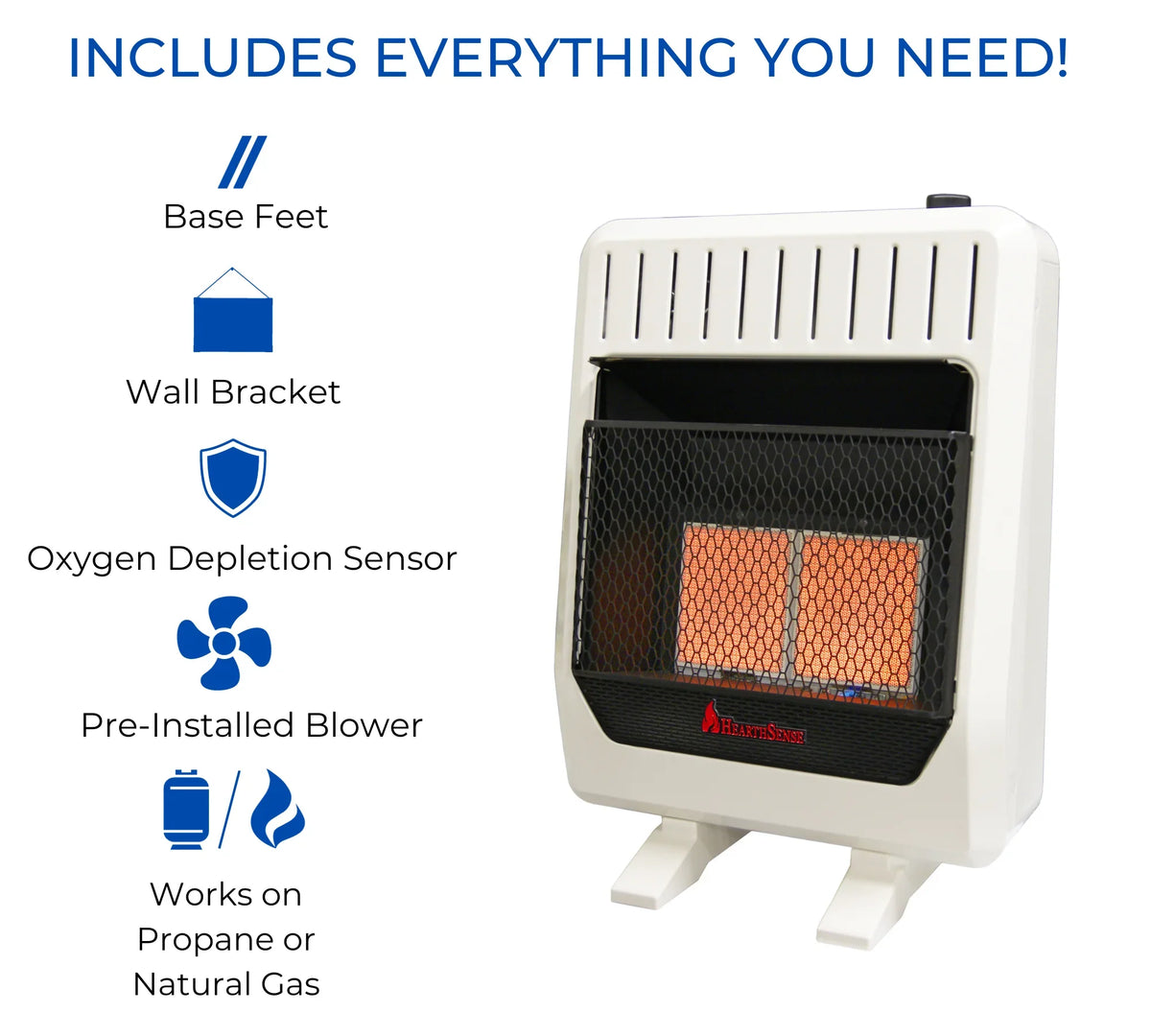 Model# Blower Hearth Fuel Control and with Infrared Heater Dual 20,000BTU Less Base IR16T-BB Sense T-Stat Vent Plaque