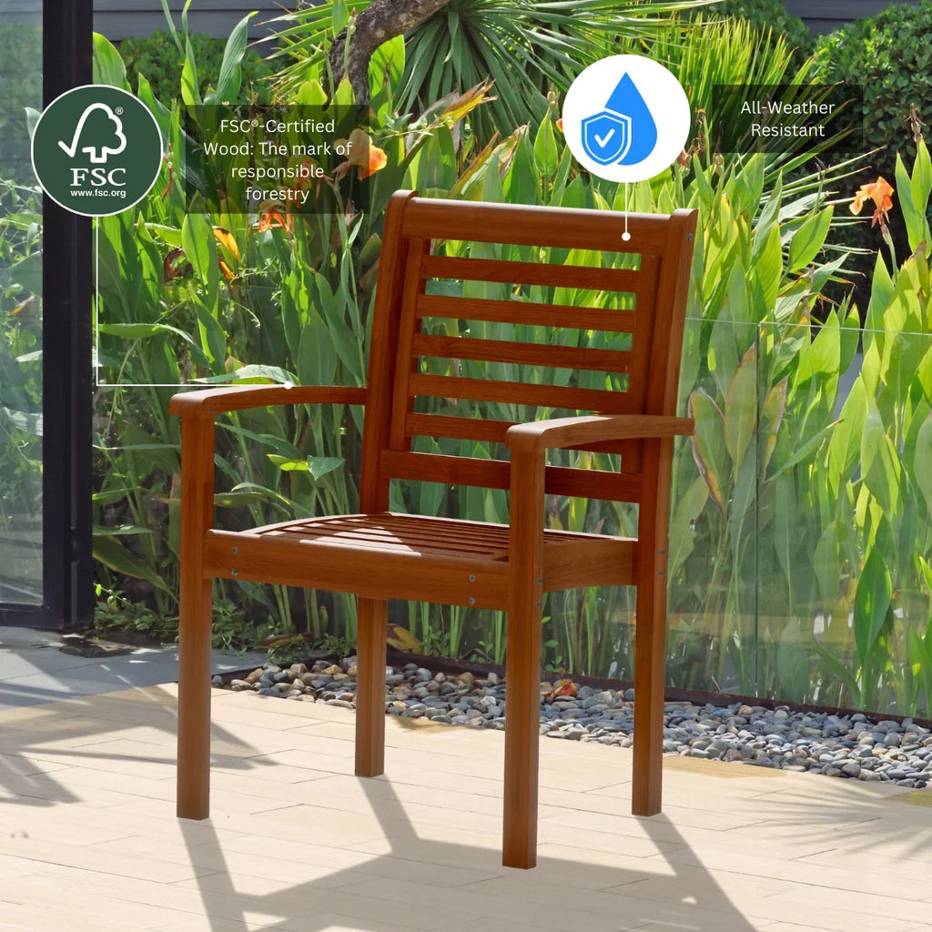 Brooks Eucalyptus Seating Set, Patio Capacity: Rectangular 9-Piece Amazonia 8 Extendable Dining
