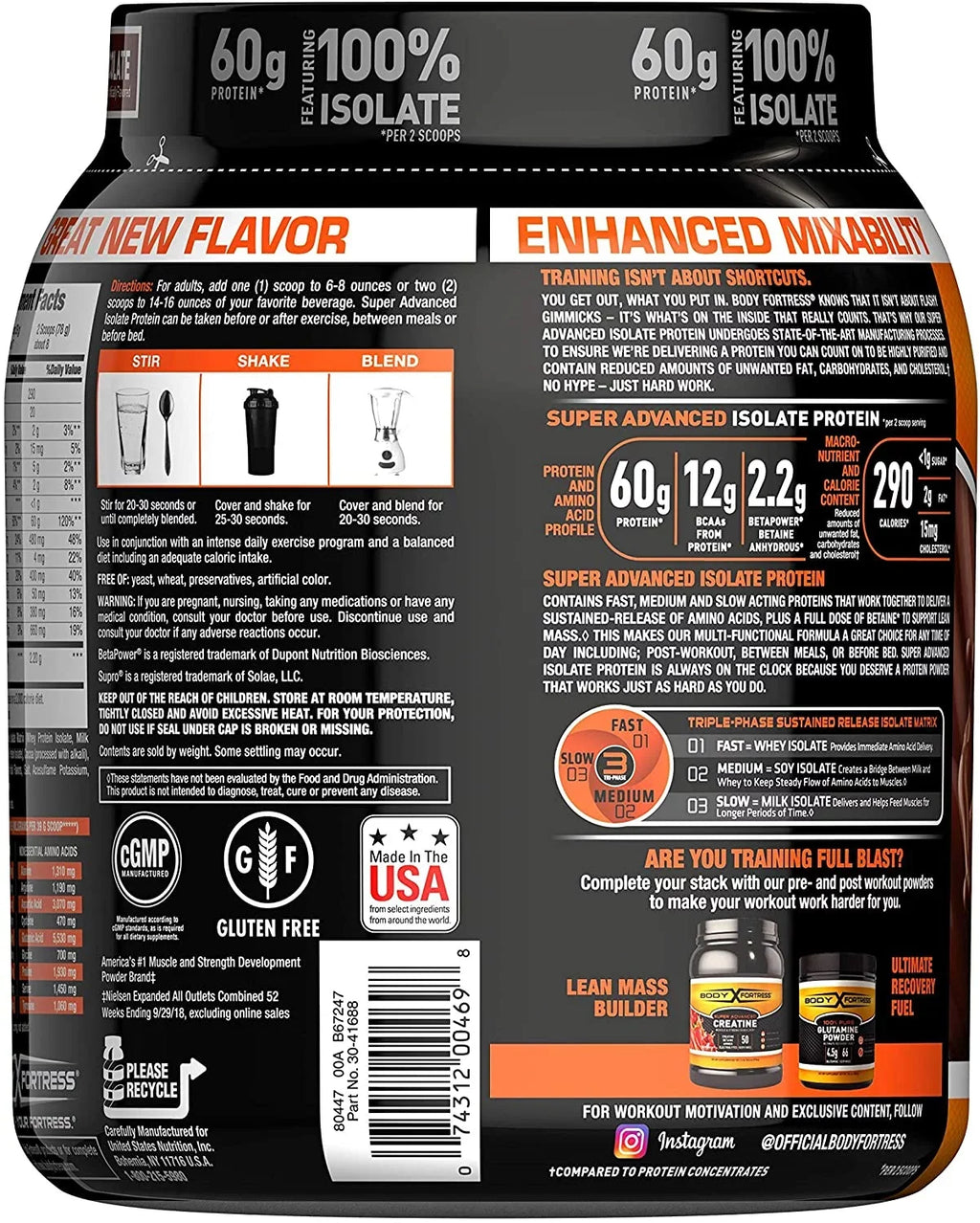 Fortress lbs 1.5 Chocolate, Powder, Isolate Protein Advanced Body Super Gluten Free, Vary) May (Packaging Whey