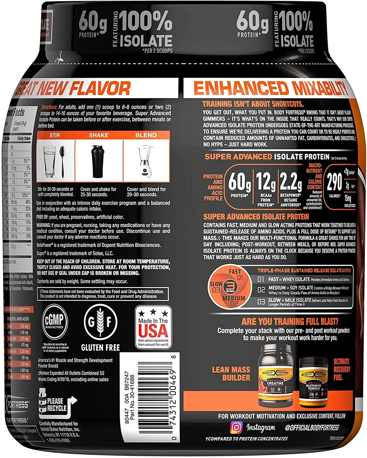 Fortress lbs 1.5 Chocolate, Powder, Isolate Protein Advanced Body Super Gluten Free, Vary) May (Packaging Whey
