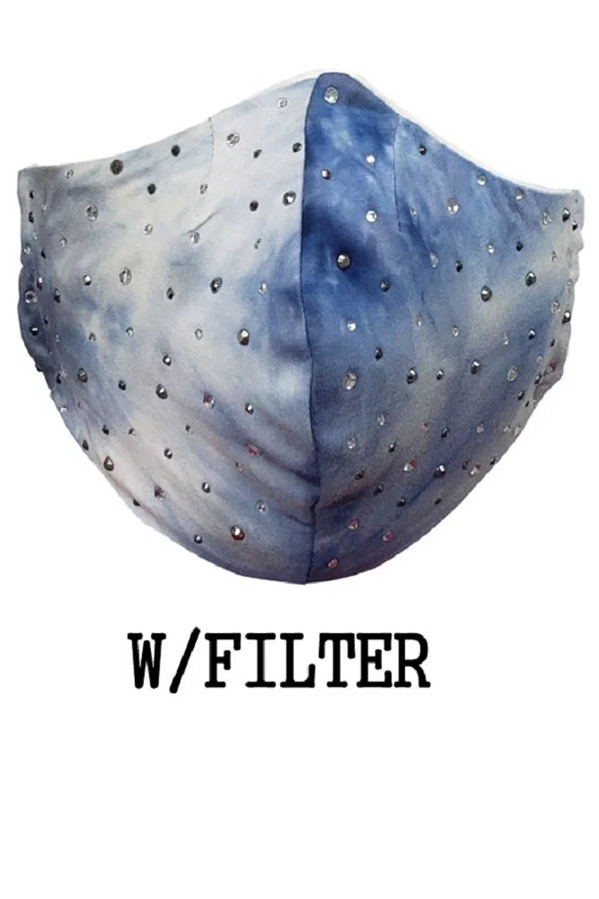 Tie Rhinestone 2Chique Mask Women's Boutique Dye