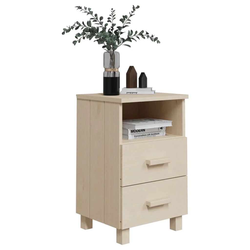 15.7"x13.8"x24.4" Htovila Cabinet Solid Pine Wood HAMAR Bedside Honey Brown