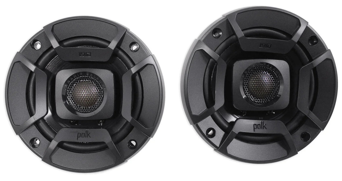 Amp Chrome (2) ATV/UTVCART For Tower 2-Channel 4" Polk Audio Speakers+MTX