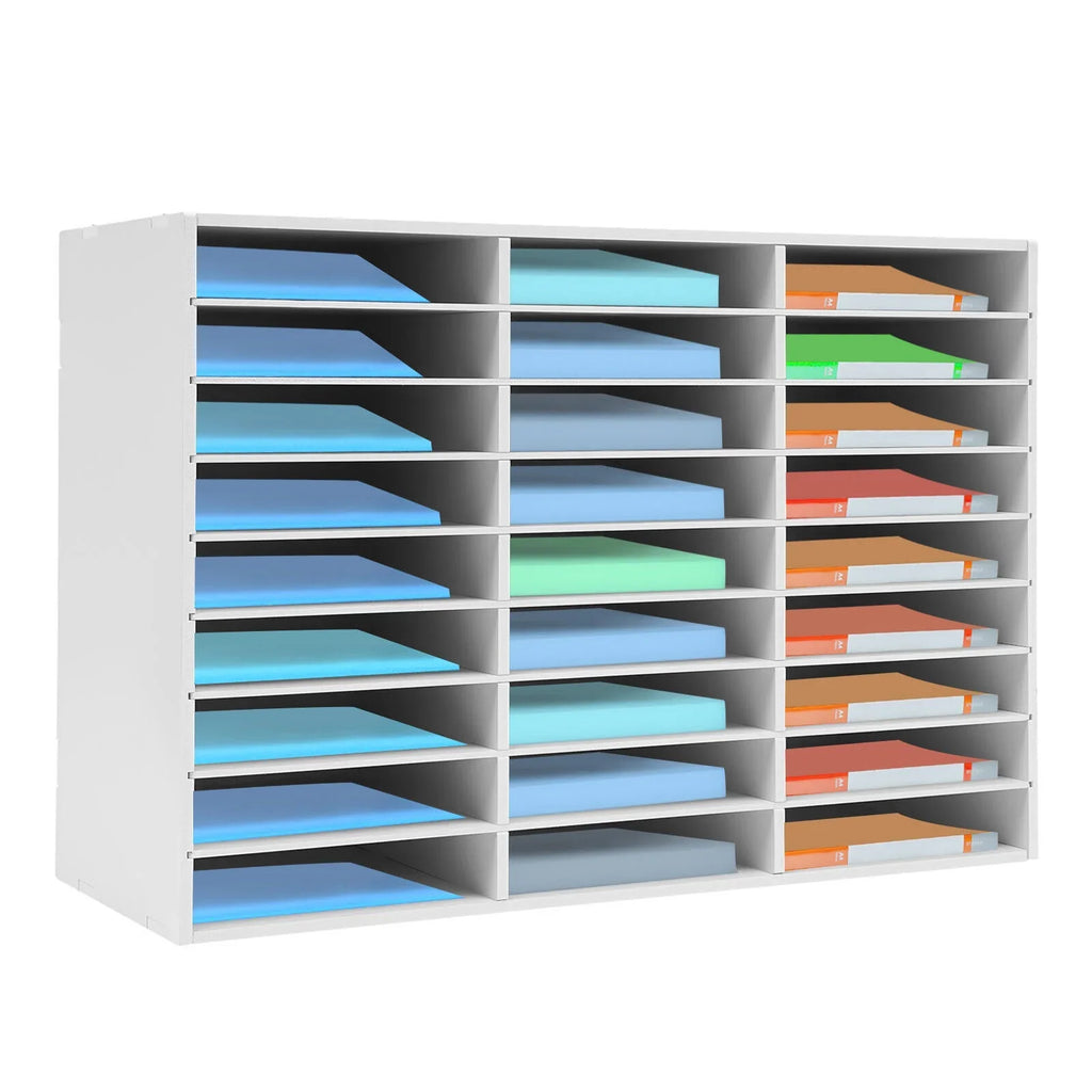 Literature Slots Classroom File White Holder Storage Rack Keepers Mailbox PVC 27