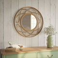 Mirror Round Wall Sahara Frame Sunbeam Bamboo Wide