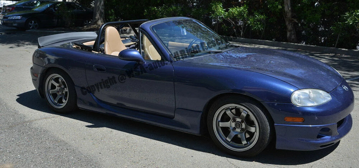 Replacement Mazda MX5 EOS Rocket design 1999-2005 Fiberglass Wing Bunny Spoiler Miata Trunk | for Rear NB Primer Lid Black