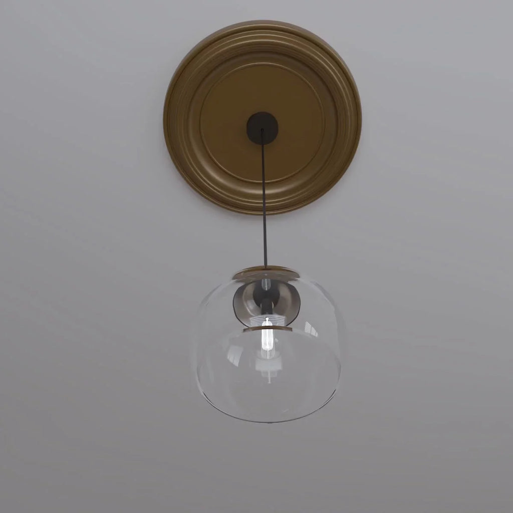 Canopies 1 to 1/2"P Thermoformed x 13 up Millwork 3 x Rush (Fits Medallion 1/2"ID Gold Ekena PVC 1/2"), 22"OD Ceiling Traditional Metallic