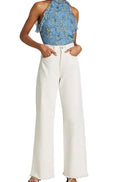2 Blue Sleeveless Women's Beard Dali Veronica Top, Ruffle