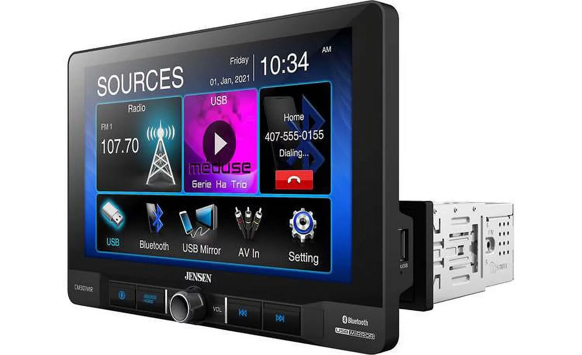 Jensen Receiver with Smartphones USB CM901MIR for Screen Mechless Bluetooth inch Multimedia 9 Android and and Mirroring
