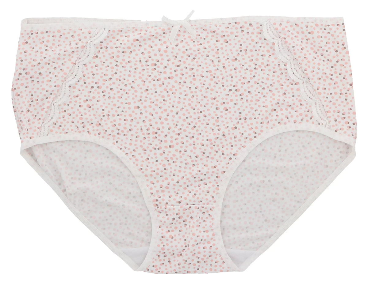 (5Pr) Classic Brief High Plus Dots) Rise Intimates Delta (X-Large, Pink Burke Sexy Floral Panties dimension Women's