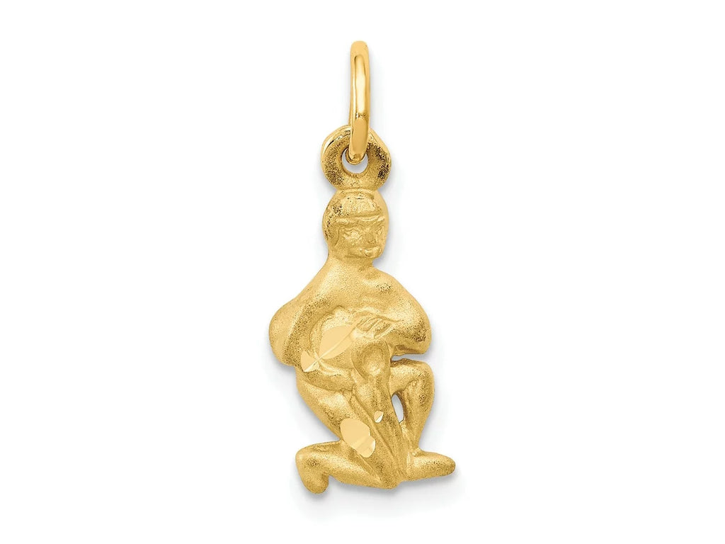 Gold Charm mm 8 kt 20 FJC 10 x Zodiac Aquarius Yellow Finejewelers