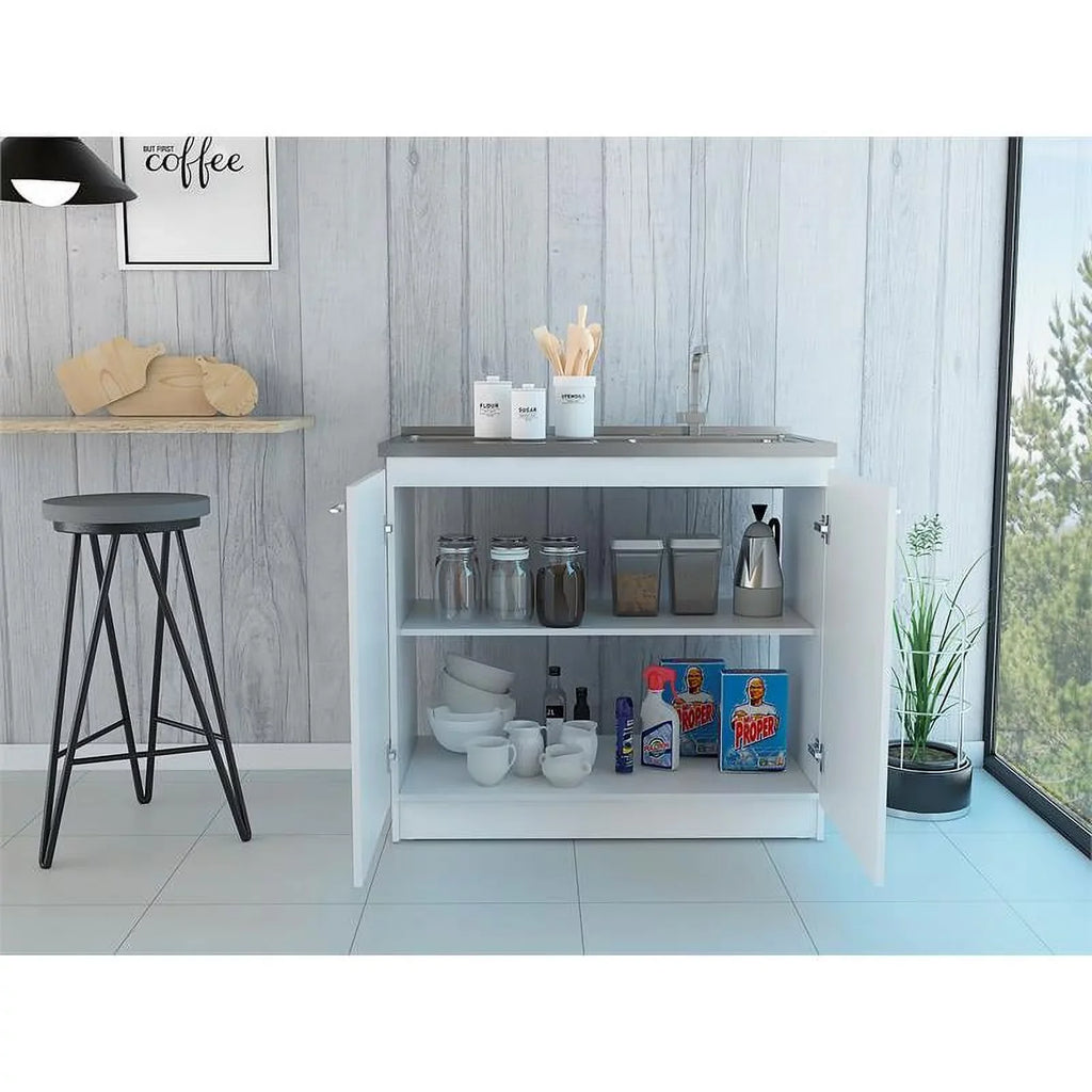 Wood Home and Island Set 2-Piece Sink Kitchen Utility with Square