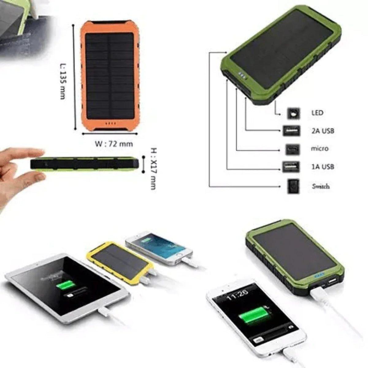 Tablet Power or Solar Charger Bank Roaming Phone