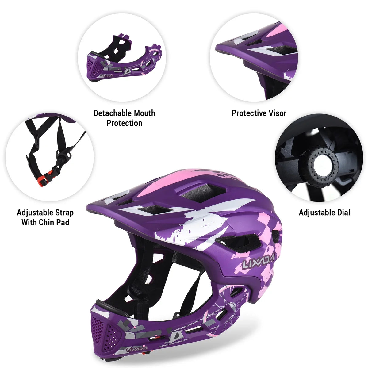 Bike for Scooter, Skateboard, Kids Adjustable Protective Detachable breathable Lixada Full Face Children Gear(Blue) Bicycle, ,toddler Helmet Helmet helmet