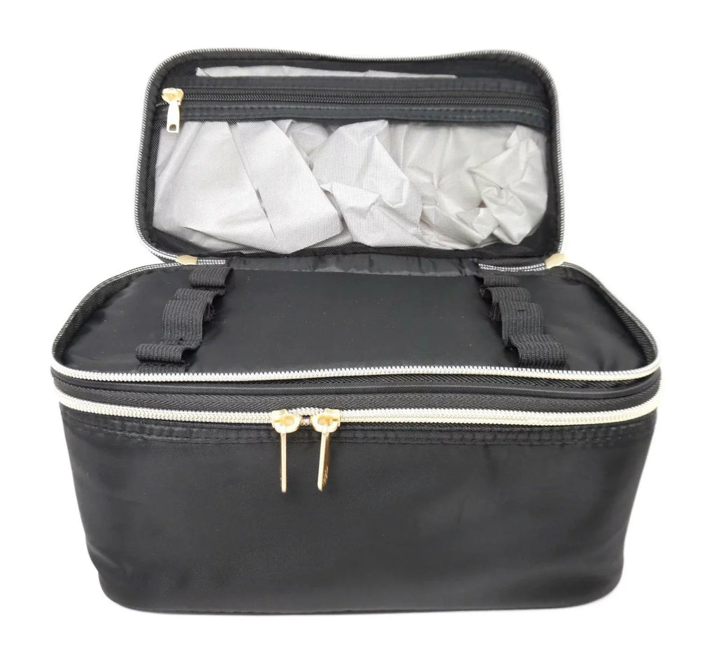 Kashuk Bag Case Double Black Makeup Black Zip Train - Sonia