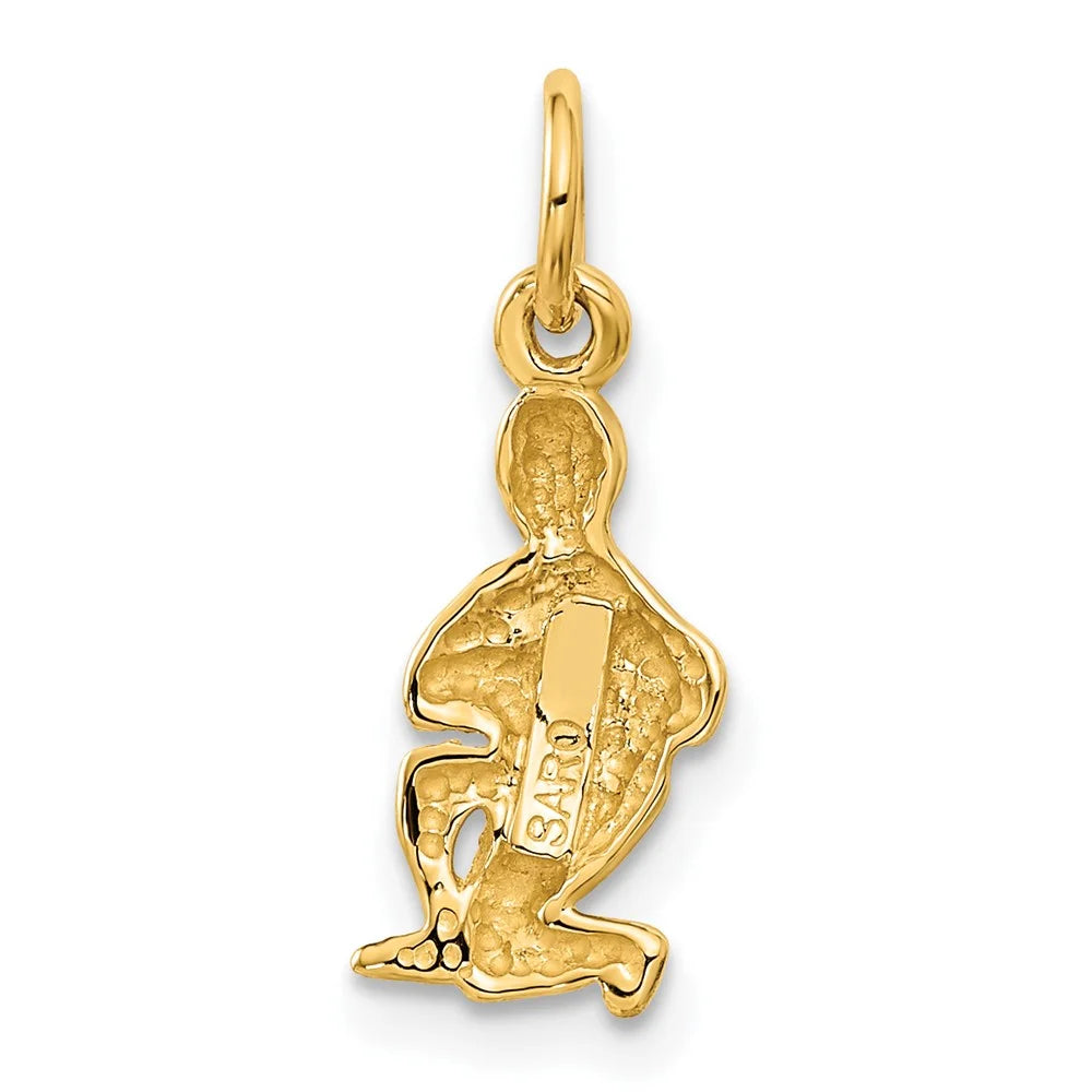 Gold Charm mm 8 kt 20 FJC 10 x Zodiac Aquarius Yellow Finejewelers
