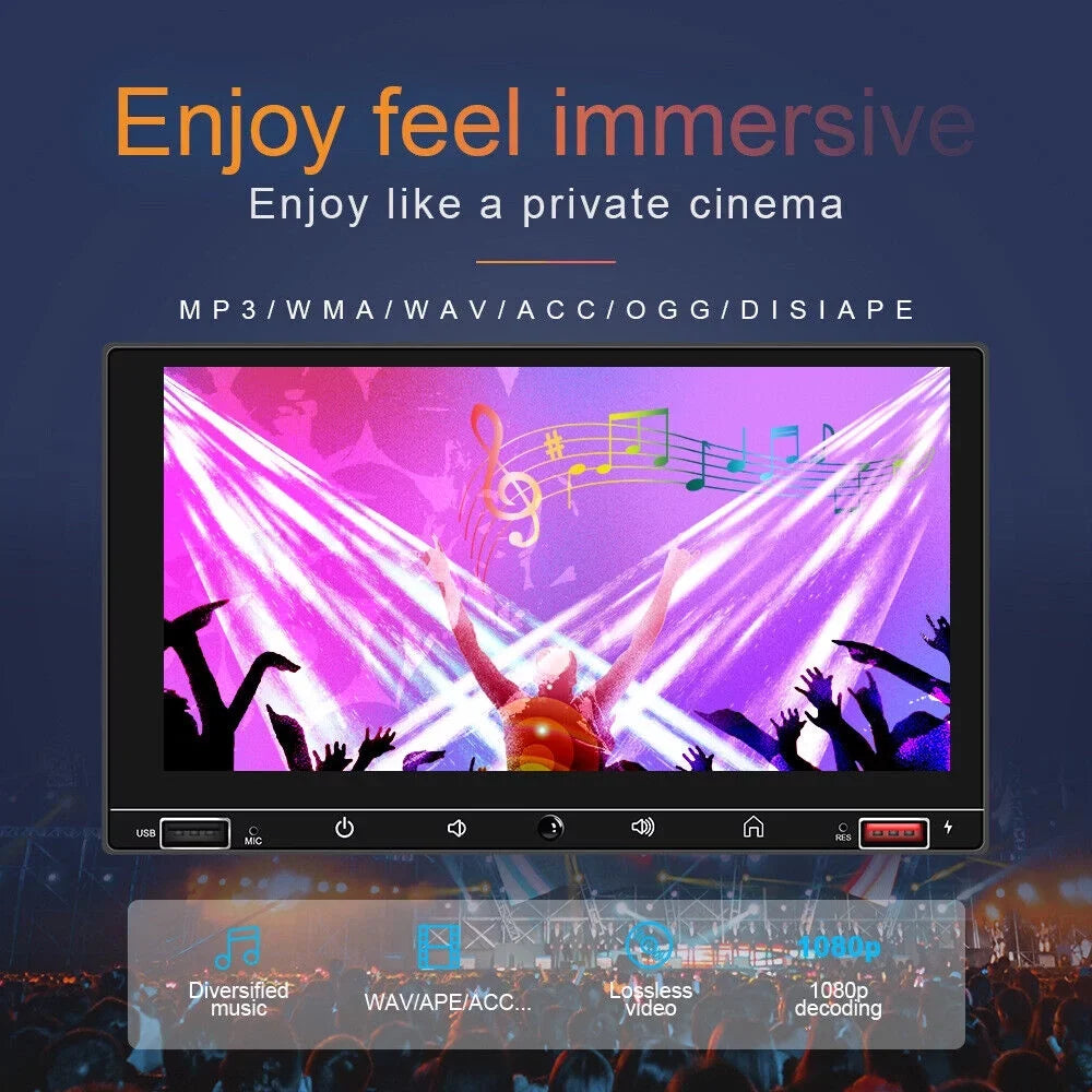 Carplay FM 7" Screen, Car Stereo KingFurt & with Play Link Android MP5 Camera Radio, Mirror Auto HD
