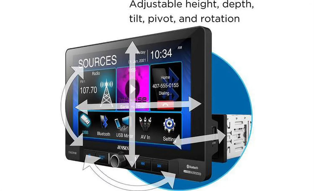 Jensen Receiver with Smartphones USB CM901MIR for Screen Mechless Bluetooth inch Multimedia 9 Android and and Mirroring