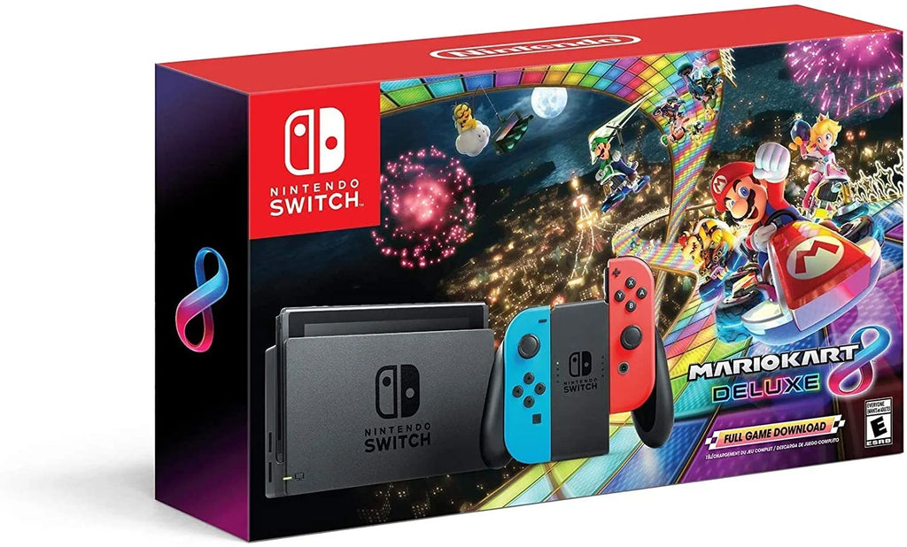 Deluxe Nintendo Joy-Con, 3 Membership Blue Red with Month 8 & Mario Switch & Kart
