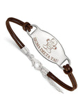 Enameled S. Delta Sterling Rh-p LogoArt Bracelet Leather Sigma Tau Oval