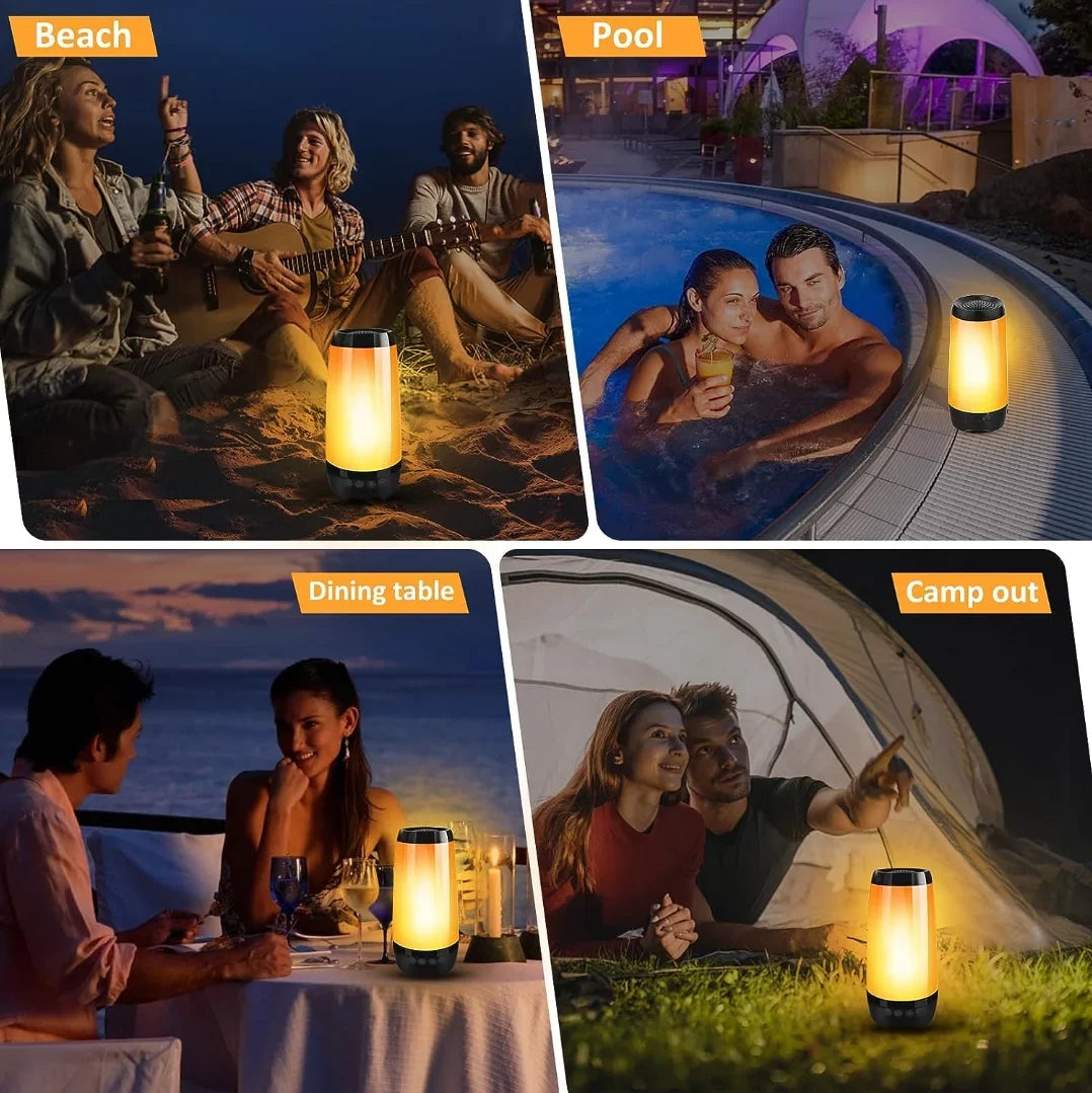 Stereo with IP68 Waterproof 85FT Wireless Range Flame for Bluetooth Speaker Speaker,360° Bluetooth Portable Surround Flame exterior LED Sound Blufree Speaker Speaker, Sport Light Home,