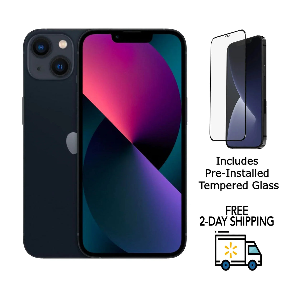 (Grade Tempered A2481 (Fully 128GB w/ Glass 13 iPhone Midnight Mini Unlocked) C) Pre-Owned Pre-Installed